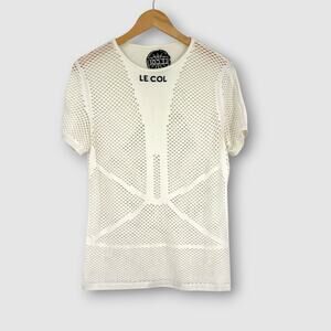 Le Col White Mesh Cycling Base Layer Short Sleeve Top XXL